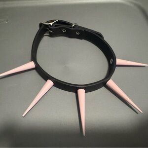 Dolls Kill Black and Pink Spiked Belt